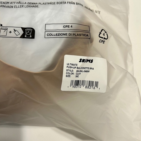 SKIMS Ultimate Push Up Balconette Bra Clay Color Style BABAL5486W Size 38C NWT - Picture 7 of 7